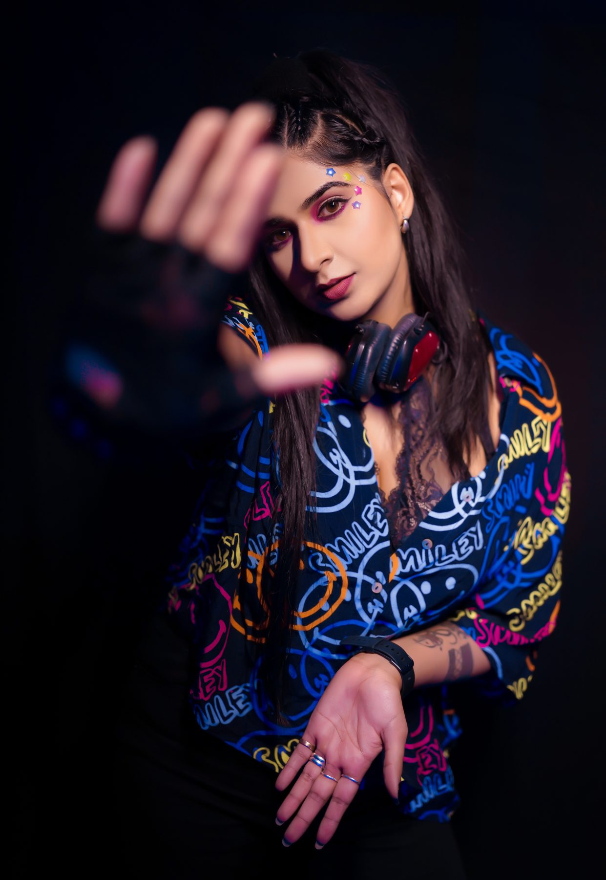 DJ MOKSH portrait with headphones